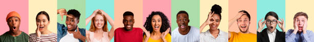 istock Set of multiethnic millennial people expressing various emotions and feelings 1368998531