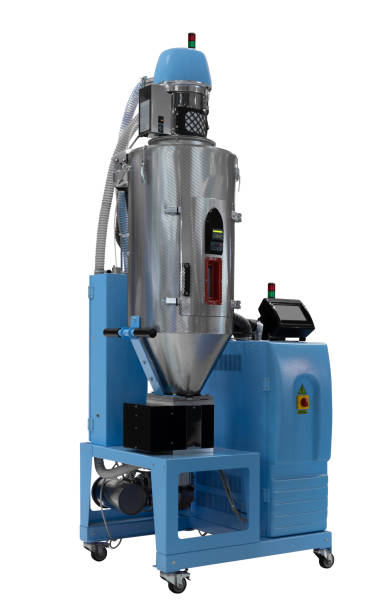 istock Production machine for manufacture products from pvc plastic extrusion technology, Isolated on white background 1369001001