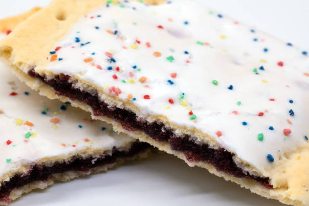 istock Close up on Toaster Pastry split in half jam filling 1369008672