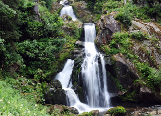 długa ekspozycja wodospadu triberg w schwarzwaldzie w niemczech w piękny letni dzień - black forest waterfall triberg landscape zdjęcia i obrazy z banku zdjęć