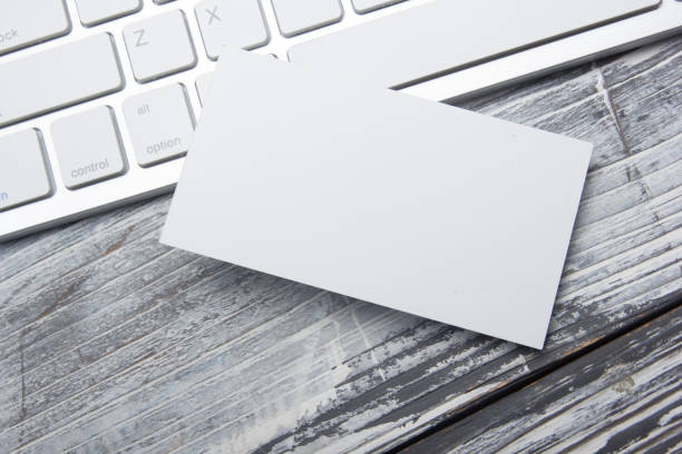 istock Business cards blank. Mockup on color background. Flat Lay. copy space for text 1369016024