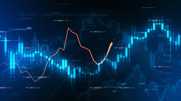 istock Stock market information background with numbers, indexes, chart and diagrams. Abstract trading information illustration. 1369016743