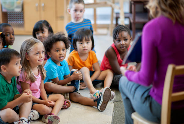 istock Daycare Teacher Reading to Students 1369017702