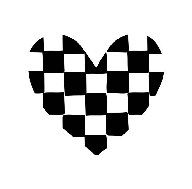 ilustrações, clipart, desenhos animados e ícones de vetor mão desenhado doodle esboço xadrez tabuleiro xadrez coração - ska
