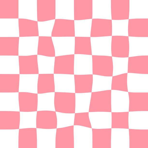 Vector seamless pattern of pink chessboard checkered texture Vector seamless pattern of pink chessboard checkered texture isolated on white background ska stock illustrations