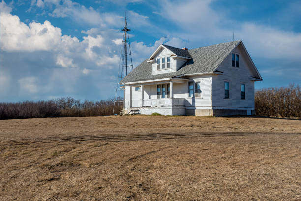 An abandoned building on the prairies in Saskatchewan, Canada