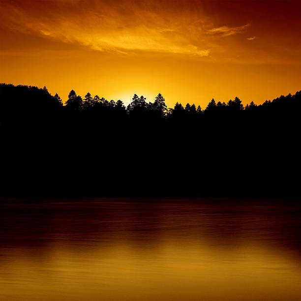 istock XXL lake and forest sunset 136902901
