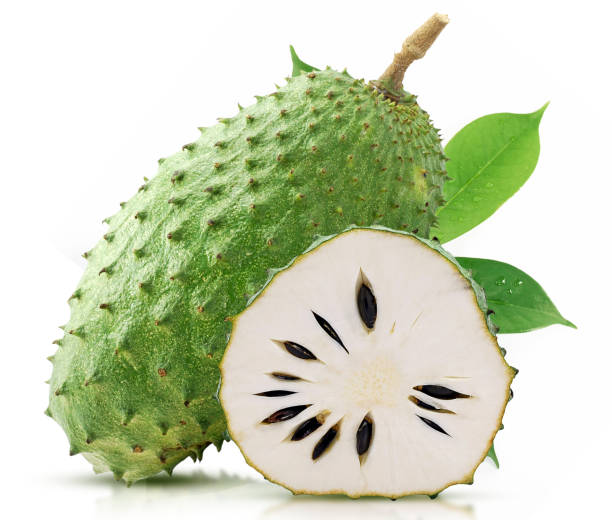 Soursop or custard apple fruit isolated on white background Soursop or custard apple fruit isolated on white background annonaceae stock pictures, royalty-free photos & images