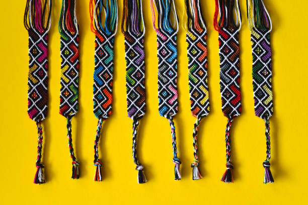 istock DIY woven friendship bracelet  on white background 1369040166