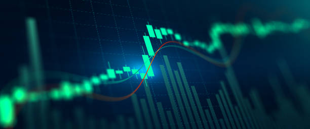 análisis estático financiero. trading en línea y gráfico de crecimiento de la inversión. - bolsas fotografías e imágenes de stock