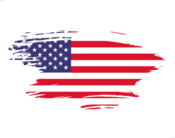 гранж с флагом сша - american flag usa flag curve stock illustrations