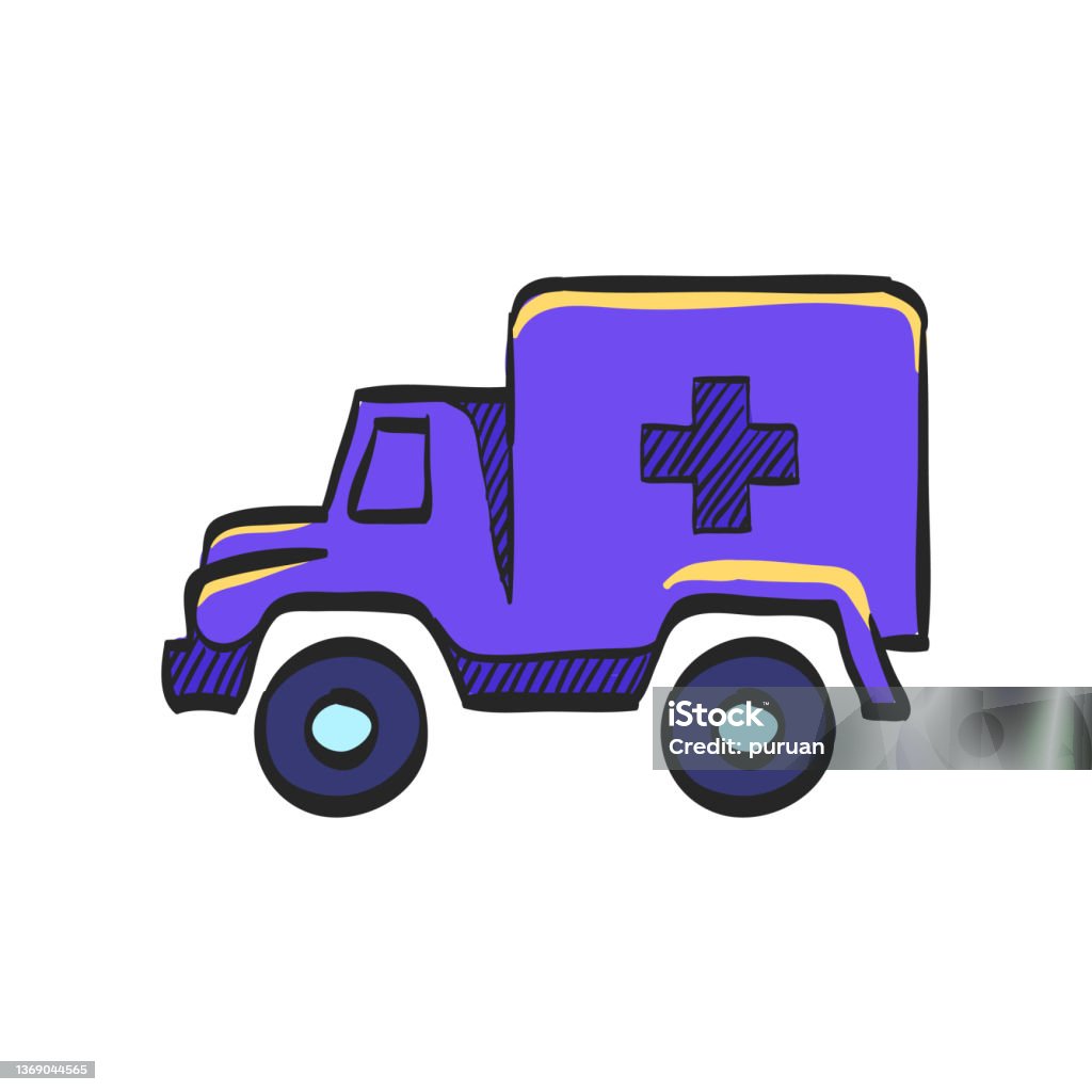 Biểu Tượng Xe Cứu Thương Quân Sự Trong Bản Vẽ Màu Xe Tải Cổ Điển ...