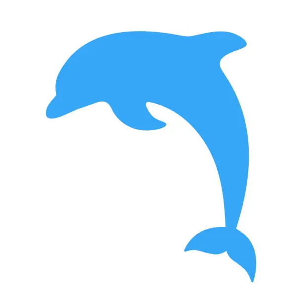 Vector illustration of Vector Dolphin on White Background