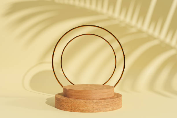 istock 3d rendered. Pedestal for display, pedestal or platform, Blank product stand. 1369047183