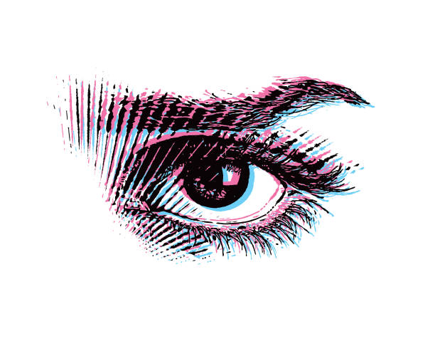 illustrazioni stock, clip art, cartoni animati e icone di tendenza di illustrazione stereoscopica di un occhio che tutto vede - an all seeing eye