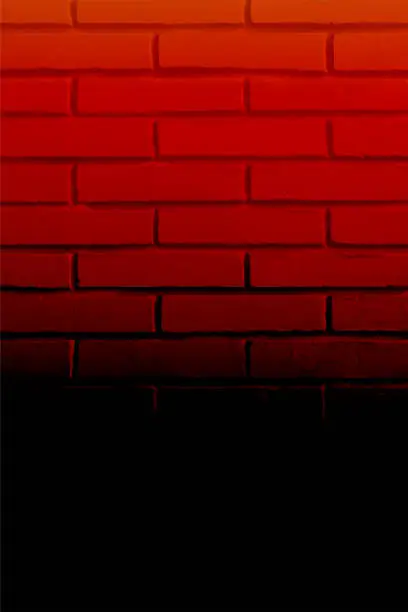 Vector illustration of Blank, empty, bright dark red or maroon and black colored  brick wall vertical vector backgrounds with copy space and no text