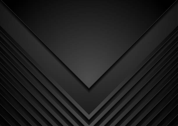 Black arrows abstract technology geometric background Black arrows abstract technology geometric background. Vector concept design shiny black background stock illustrations