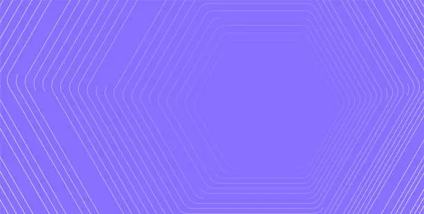 Vector illustration of Violet hexagonal linear abstract futuristic tech background