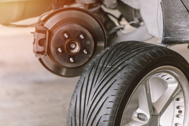istock car tire with front wheel disc brake system in modern vehicle 1369061444