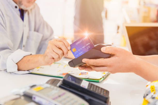 istock Customer people using Credit Card Payment money transaction system for buying products. 1369061477