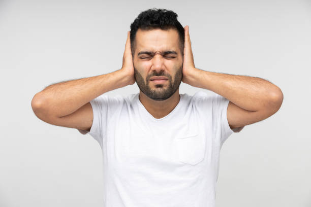 Portrait of Young Men, stock photo Indian, People, Men, One Person, background, lifestyle, man closing ears photos stock pictures, royalty-free photos & images