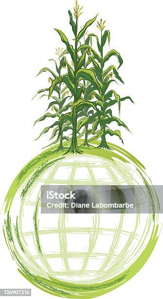 世界穀物トウモロコシコンセプトイメージを世界中の茎に成長している - カットアウトのベクターアート素材や画像を多数ご用意 - カットアウト, 作物 トウモロコシ, イラストレーション
