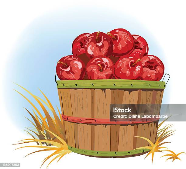 부셸 Of 사과들 바구니에 대한 스톡 벡터 아트 및 기타 이미지 - 바구니, 사과, 과일