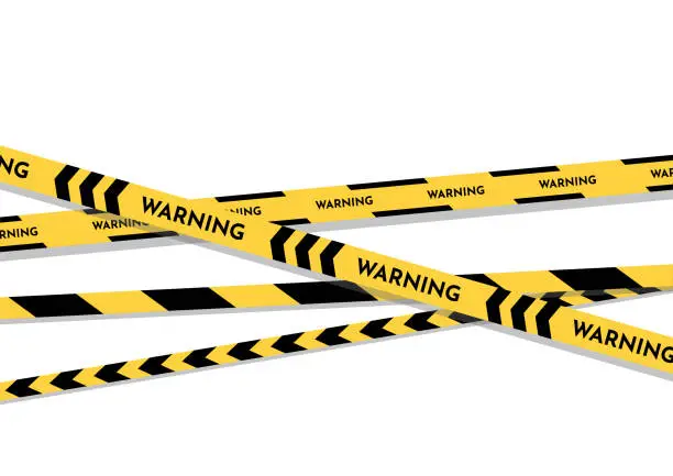 Vector illustration of illustration of yellow  and black warning tapes