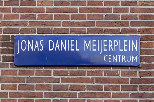 Street Sign Jonas Daniel Meijerplein At Amsterdam The Netherlands