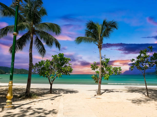 istock Colourful sunset over Phuket Beach at Patong Phuket Thailand 1369077883