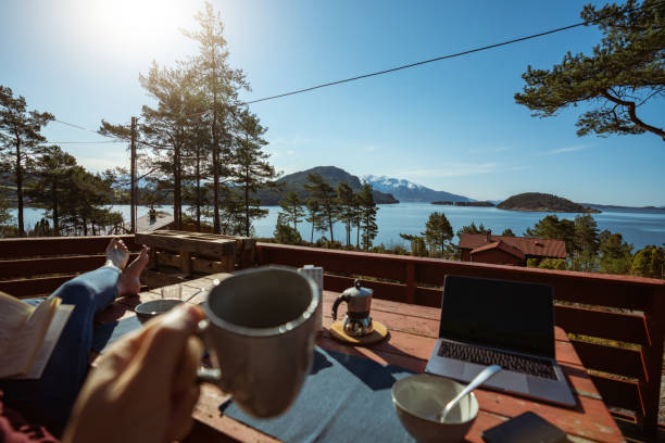 istock POV having breakfast in a majestic resort during summer in Norway 1369080471