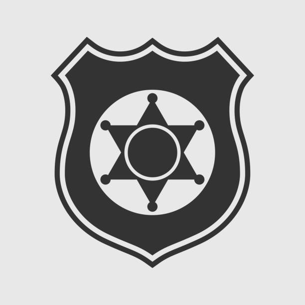 odznaka policyjna - police badge badge police white background stock illustrations