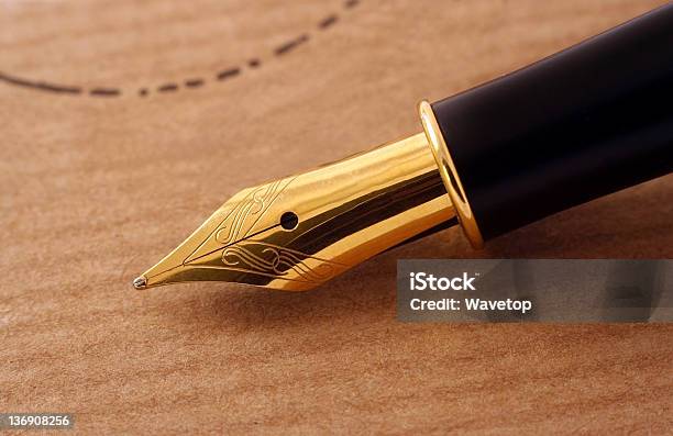 Fountain Pen Stock Photo - Download Image Now - Black Color, Brown, Fountain Pen