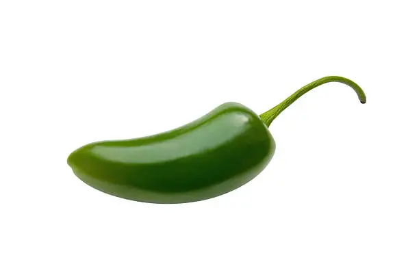 Jalapeno pepper isolated on white with clipping path.