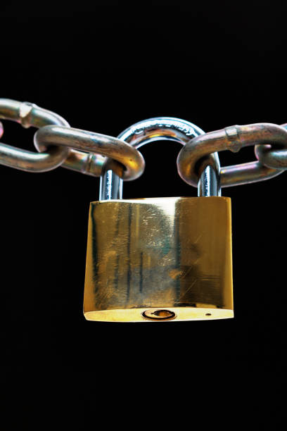 istock Chain locked with a padlock represents strength, security and safety 1369088972