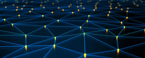 istock Futuristic digital blockchain background. Abstract connections technology and digital network. 3d illustration of the Big data and communications technology. 1369094098