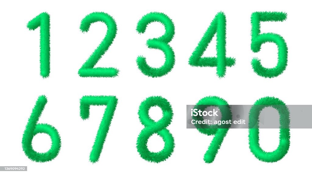 Soft Numbers Vector Soft Fluffy Numbers Stock Illustration - Download Image Now ...