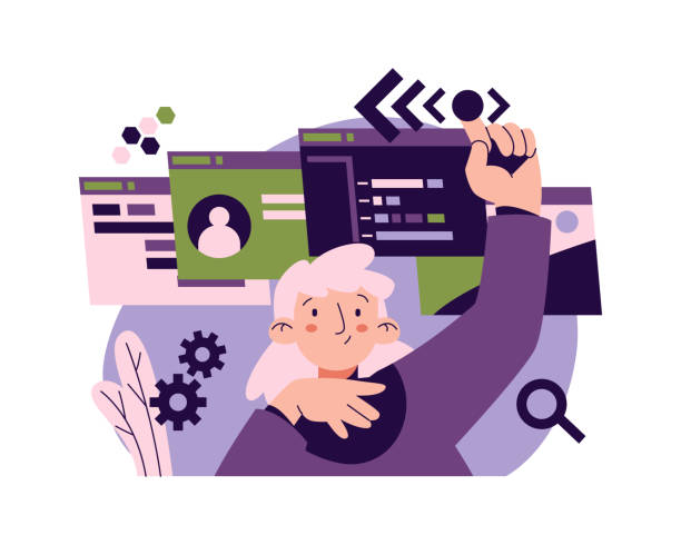 Writing Code On Glass Illustrations, Royalty-Free Vector Graphics ...