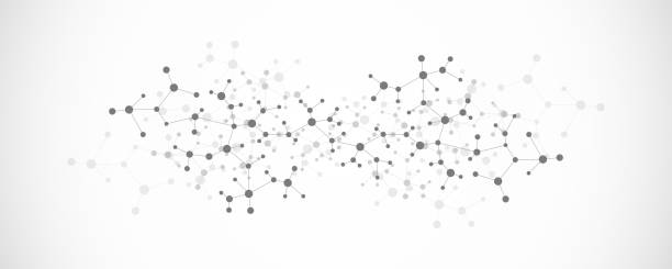 molekuláris szerkezet és géntechnológia, molekulák dns, neurális hálózat - szinapszis témájú stock illusztrációk