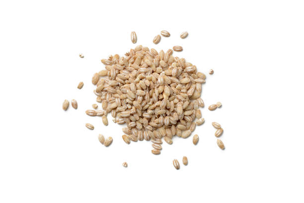 istock Oatmeal grain on a white isolated background, top view 1369098864