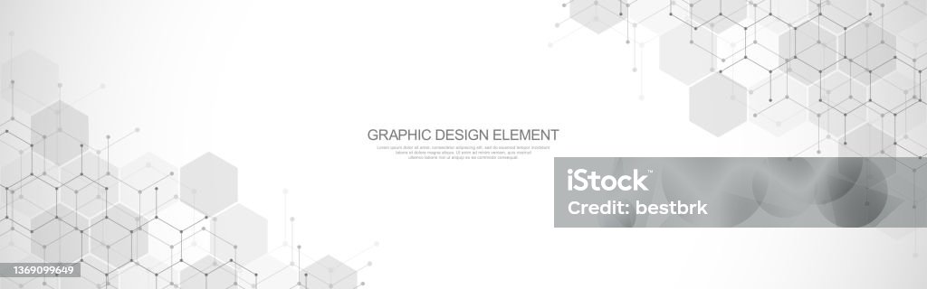 Pattern Header Abstract Design Element With Geometric Background And Hexagons Shape ...