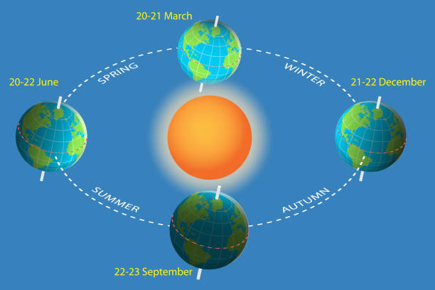 ilustrações de stock, clip art, desenhos animados e ícones de 3d isometric flat vector conceptual illustration of earth seasons - earth mover illustrations