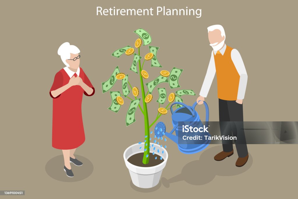 Retirement Indesign 3d Isometric Flat Vector Conceptual Illustration Of Retirement Planning ...