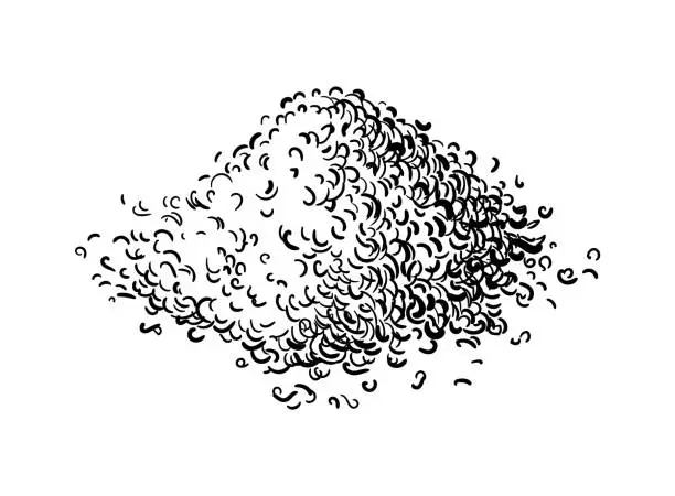 Vector illustration of Grated Parmesan cheese ink sketch.