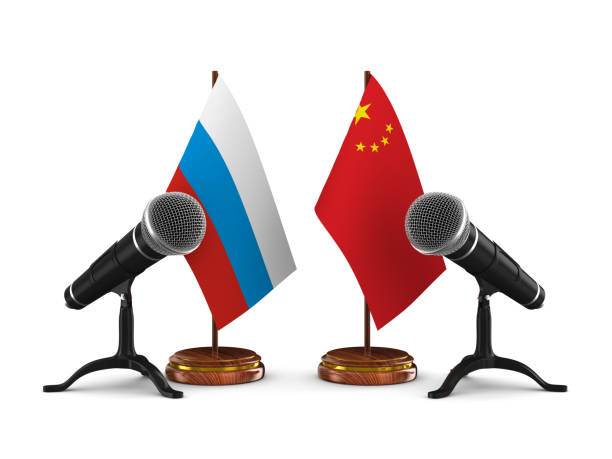istock Relationship between China and Russia on white background. Isolated 3D illustration 1369112718