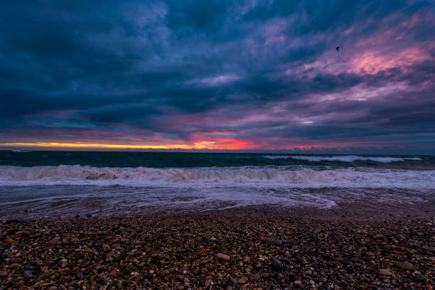 Sunrise on the Barcelona beach