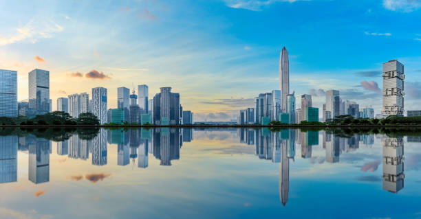 istock Panoramic skyline and modern buildings in Shenzhen 1369121765