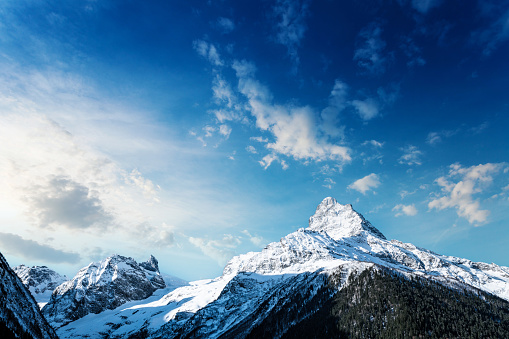 Beautiful mountain peak at sunset