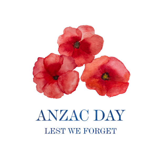 anzac-tag. damit wir es nicht vergessen. schöne grußkarte - lest we forget stock-grafiken, -clipart, -cartoons und -symbole