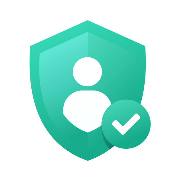 Shield user with checkmark. Shield user with checkmark. Vector illustration secret-icon stock illustrations